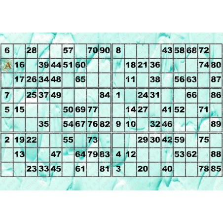 Plaque de 6 cartons de loto plastifié 200 microns neuf A4.