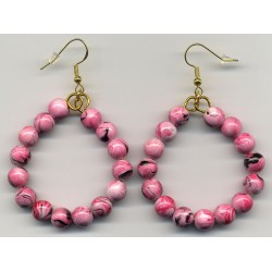 Boucles D'oreilles Hypoallergéniques. Perles en (RESINE-ROSE)
