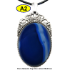 Pendentif Onyx bleu Pierre Naturelle 30x40 mm Pierre Rare.