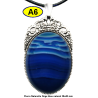 Pendentif Onyx bleu Pierre Naturelle 30x40 mm Pierre Rare.