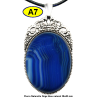 Pendentif Onyx bleu Pierre Naturelle 30x40 mm Pierre Rare.