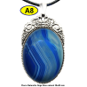 Pendentif Onyx bleu Pierre Naturelle 30x40 mm Pierre Rare.