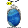 Pendentif Onyx bleu Pierre Naturelle 30x40 mm Pierre Rare.