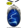 Pendentif Onyx bleu Pierre Naturelle 30x40 mm Pierre Rare.
