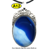 Pendentif Onyx bleu Pierre Naturelle 30x40 mm Pierre Rare.