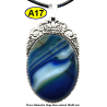 Pendentif Onyx bleu Pierre Naturelle 30x40 mm Pierre Rare.