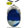 Pendentif Onyx bleu Pierre Naturelle 30x40 mm Pierre Rare.