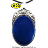 Pendentif Onyx bleu Pierre Naturelle 30x40 mm Pierre Rare.