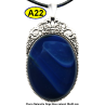 Pendentif Onyx bleu Pierre Naturelle 30x40 mm Pierre Rare.