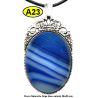 Pendentif Onyx bleu Pierre Naturelle 30x40 mm Pierre Rare.