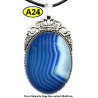 Pendentif Onyx bleu Pierre Naturelle 30x40 mm Pierre Rare.