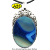 Pendentif Onyx bleu Pierre Naturelle 30x40 mm Pierre Rare.