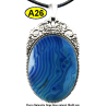 Pendentif Onyx bleu Pierre Naturelle 30x40 mm Pierre Rare.