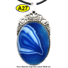 Pendentif Onyx bleu Pierre Naturelle 30x40 mm Pierre Rare.