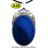 Pendentif Onyx bleu Pierre Naturelle 30x40 mm Pierre Rare.