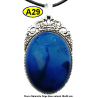 Pendentif Onyx bleu Pierre Naturelle 30x40 mm Pierre Rare.