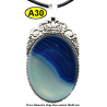Pendentif Onyx bleu Pierre Naturelle 30x40 mm Pierre Rare.
