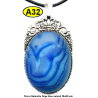 Pendentif Onyx bleu Pierre Naturelle 30x40 mm Pierre Rare.