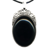Pendentif Onyx noir Pierre Naturelle 30x40 mm Pierre Rare.
