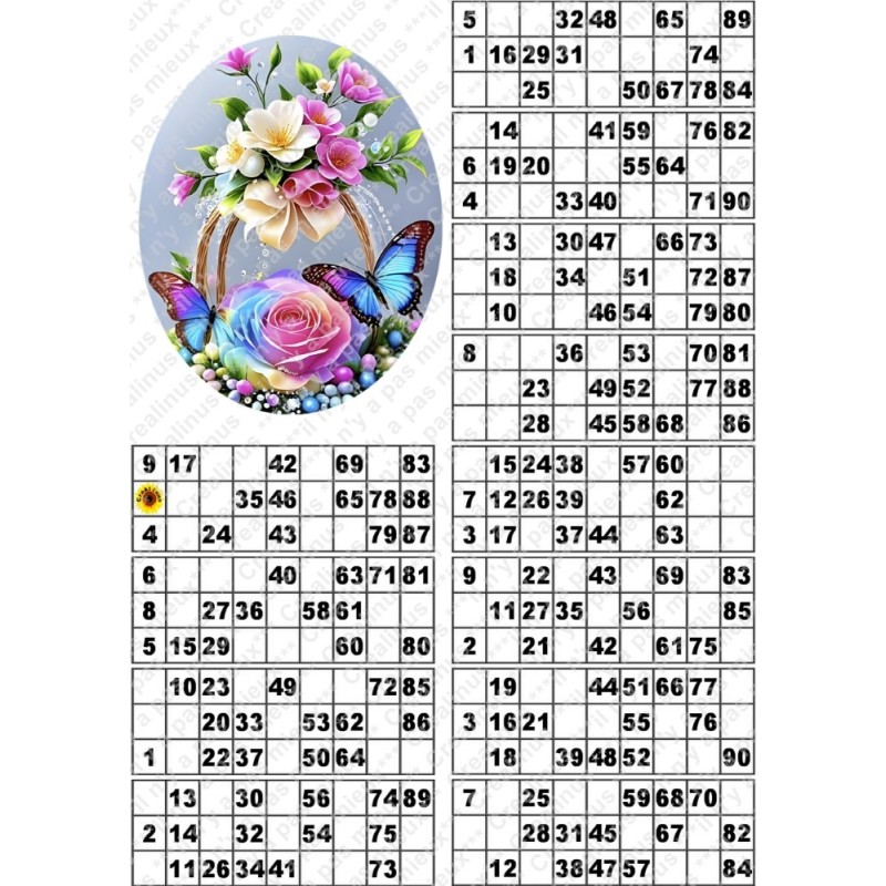 Plaque de 12 cartons de loto plastifié pliable neuf (A3) il n'y a pas mieux !