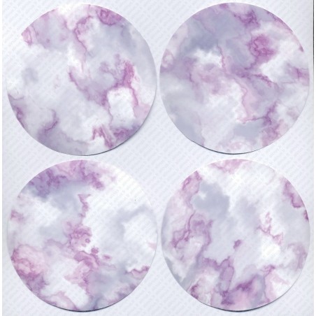 4 Sous-verre en Bois avec Motifs Vinyle imperméable.