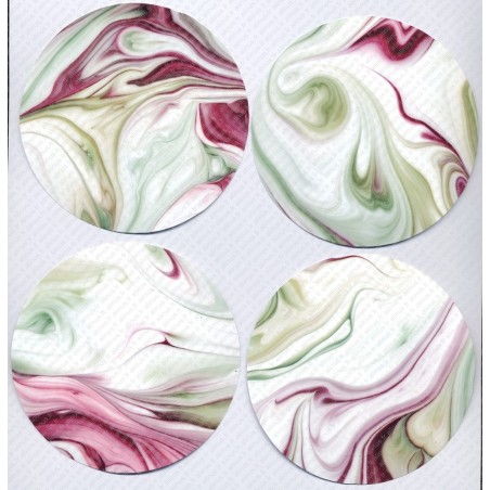 4 Sous-verre en Bois avec Motifs Vinyle imperméable.