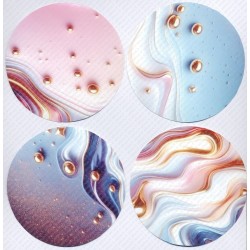 4 Sous-verre en Bois avec Motifs Vinyle imperméable.