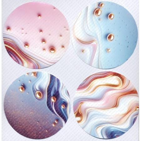 4 Sous-verre en Bois avec Motifs Vinyle imperméable.