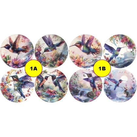 8 Sous-verre en Bois avec Motifs Polychrome au choix.