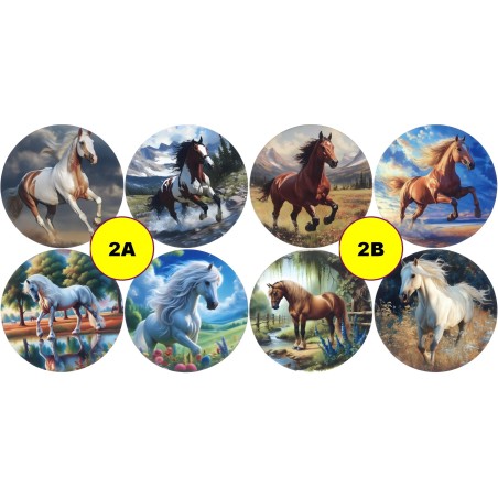 8 Sous-verre en Bois avec Motifs Polychrome au choix.