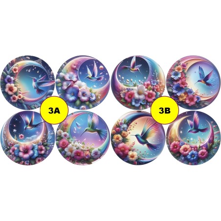 8 Sous-verre en Bois avec Motifs Polychrome au choix.