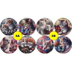 8 Sous-verre en Bois avec Motifs Polychrome au choix.