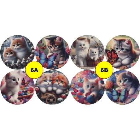 8 Sous-verre en Bois avec Motifs Polychrome au choix.