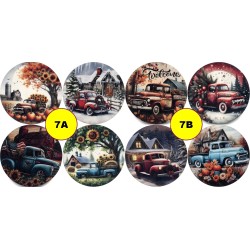 8 Sous-verre en Bois avec Motifs Polychrome au choix.