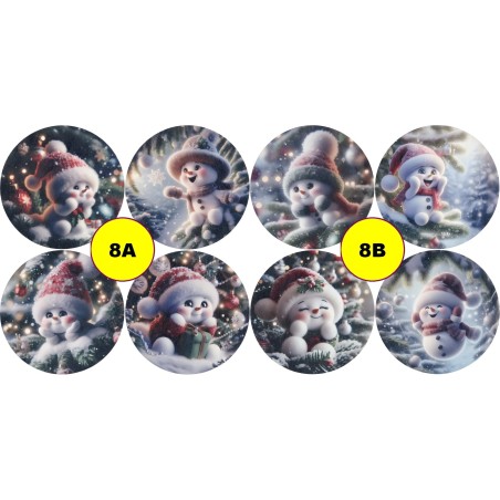 8 Sous-verre en Bois avec Motifs Polychrome au choix.