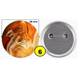 Badge épingle de sureté en métal 58 m/m avec Motif  imitation Pierre