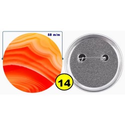 Badge épingle de sureté en métal 58 m/m avec Motif  imitation Pierre