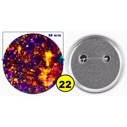 Badge épingle de sureté en métal 58 m/m avec Motif  imitation Pierre