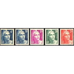 N°725-729 - 5 TIMBRES DE FRANCE NEUF ** DE LUXE.