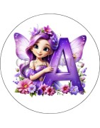 Motif floral de lettres de A à Z